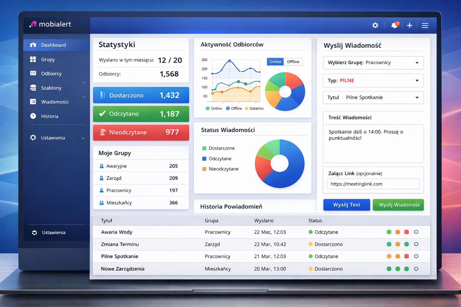 mobiAlert – panel administracyjny
